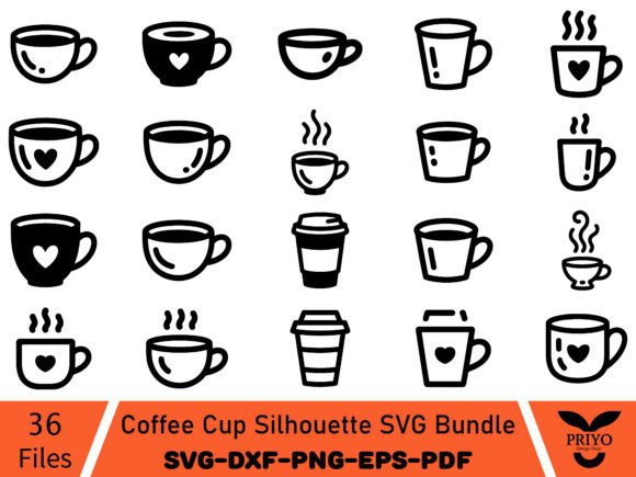 A Coffee Cup Silhouette Bundle: Illustrations for Graphic Connection