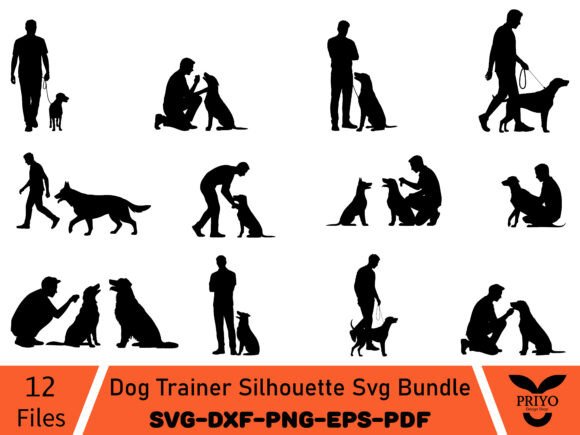A Dog Trainer Silhouette Bundle for Professional Branding