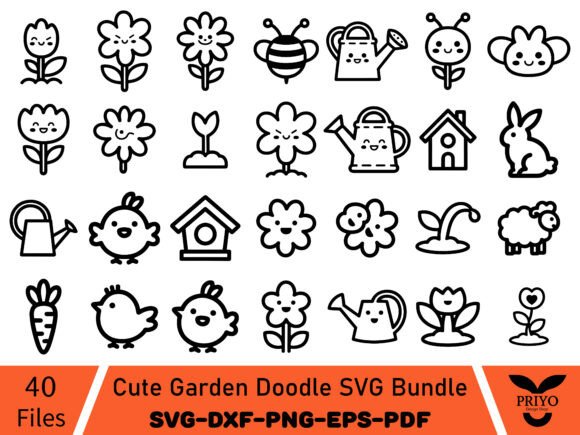 A Garden Doodle Bundle for Graphics & Illustrations
