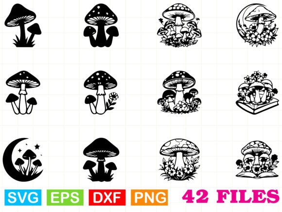 A Mushroom Silhouette Bundle for Campaign Graphics