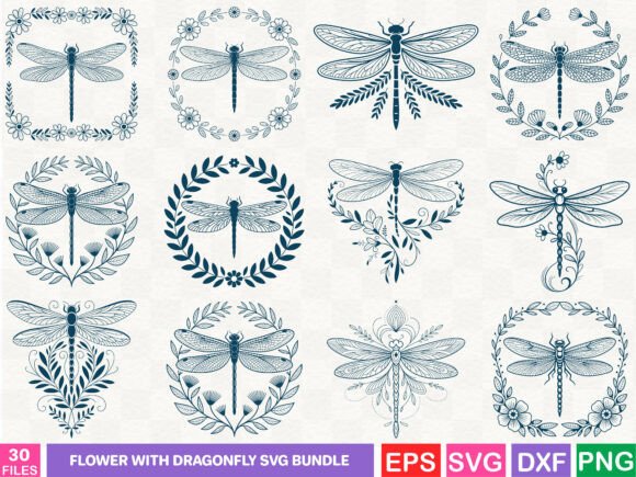 A Versatile Dragonfly and Flower Illustration