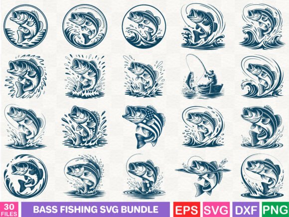 Analyzing the Bass Fishing SVG Bundle for Campaign Graphics