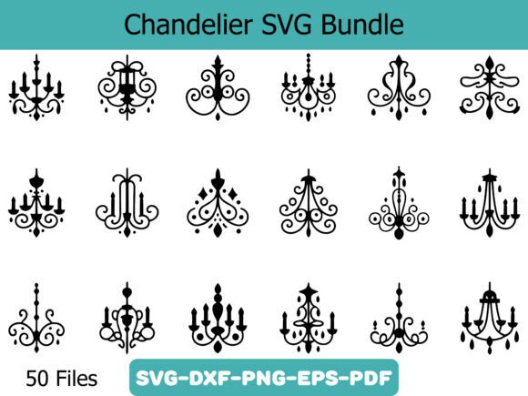 Chandelier SVG Bundle: An Elegant Graphic Solution for Illustrations