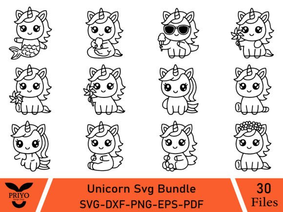 Cute Baby Unicorn SVG Graphics for Joyful Projects