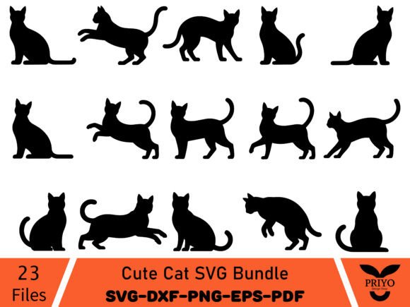 Cute Cat SVG Bundle: Graphics for Illustrative Branding