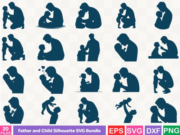 Evaluating the Father and Child Silhouette SVG Bundle for Embroidery