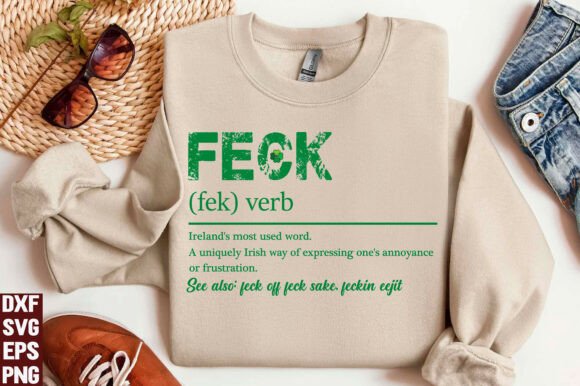Feck Irish SVG: A Playful T-Shirt Design Graphic