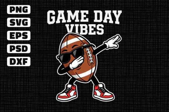 Game Day Vibes Dabbing Football SVG Graphics for T-Shirt Designs