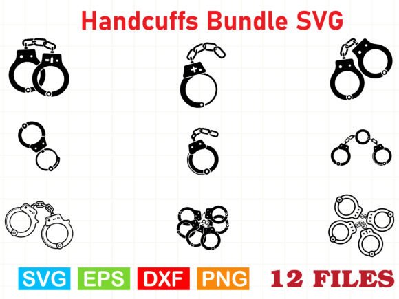 Handcuffs SVG Bundle Graphics for Commercial Crafting