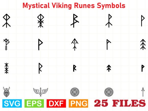 Mystical Viking Runes Symbols Design for Embroidery