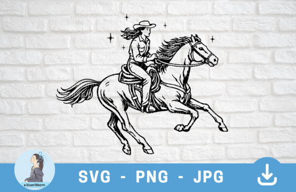 Reviewing Western Cowgirl Riding Horse Graphics for Branding