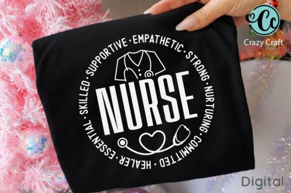 Strong Nurse Design Graphics for T-Shirt Branding