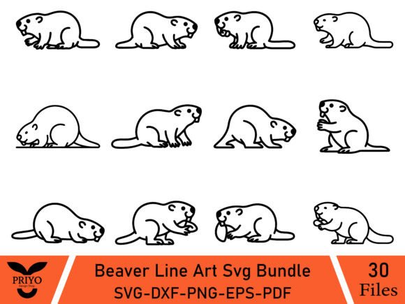 The Beaver Line Art Bundle: Illustrations for Clean Editorial Graphics
