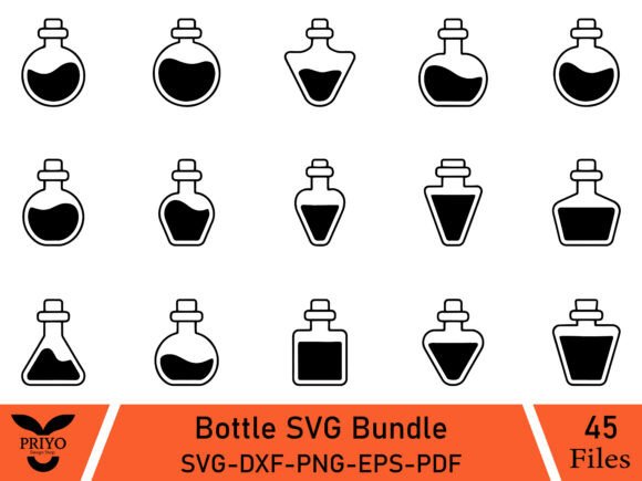 Versatile Bottle Graphics for Crafters and Illustrations
